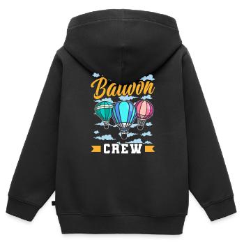 Heißluftballon Besatzung Ballonfahrer Ballonflug - Kinder Premium Organic Zip Hoodie - Schwarz - Hinten - AI Model Kid Male (0cm)