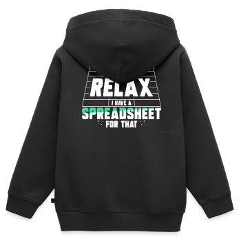 Détendez-vous, j’ai une feuille de calcul pour cela - Sweat Premium à capuche zippé enfant bio - noir - Dos - AI Model Kid Male (0cm)