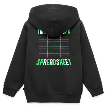 This Requires A Spreadsheet Accountant Table - Kids Premium Organic Zip-up Hoodie - black - Back - AI Model Kid Male (0cm)