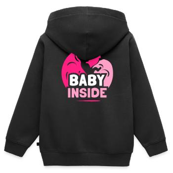 Baby Inside Pregnant Announcement Baby Inside - Kids Premium Organic Zip-up Hoodie - black - Back - AI Model Kid Male (0cm)