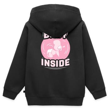 Baby Inside Baby Inside Announcement Pregnant - Kids Premium Organic Zip-up Hoodie - black - Back - AI Model Kid Male (0cm)