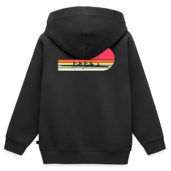 Rudern Ruderer Ruderboot - Kinder Premium Organic Zip Hoodie - Schwarz - Hinten - AI Model Kid Male (0cm)