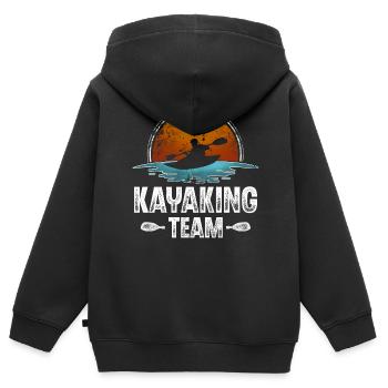 Kayak Kayaking Paddle Kayaker Kayaker - Kids Premium Organic Zip-up Hoodie - black - Back - AI Model Kid Male (0cm)