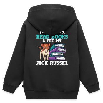 Lesen - Kinder Premium Organic Zip Hoodie - Schwarz - Hinten - AI Model Kid Male (0cm)