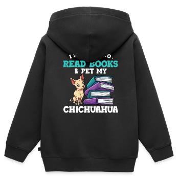 Lesen - Kinder Premium Organic Zip Hoodie - Schwarz - Hinten - AI Model Kid Male (0cm)
