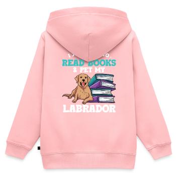 Lesen - Kinder Premium Organic Zip Hoodie - Rosa - Hinten - AI Model Kid Female (0cm)