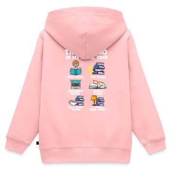 Lesen - Kinder Premium Organic Zip Hoodie - Rosa - Hinten - AI Model Kid Female (0cm)