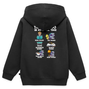Lesen - Kinder Premium Organic Zip Hoodie - Schwarz - Hinten - AI Model Kid Male (0cm)