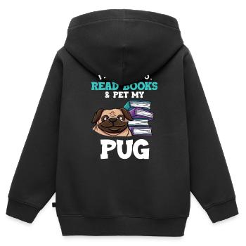 Lesen - Kinder Premium Organic Zip Hoodie - Schwarz - Hinten - AI Model Kid Male (0cm)