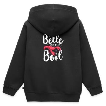 Languste - Kinder Premium Organic Zip Hoodie - Schwarz - Hinten - AI Model Kid Male (0cm)