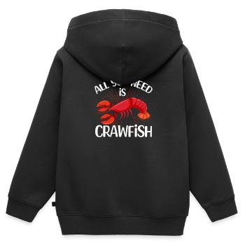 Languste - Kinder Premium Organic Zip Hoodie - Schwarz - Hinten - AI Model Kid Male (0cm)