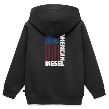 Diesel Amérique - Sweat Premium à capuche zippé enfant bio - noir - Dos - AI Model Kid Male (0cm)