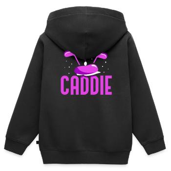 Caddie GolfIng Golf Profession Golfeur - Sweat Premium à capuche zippé enfant bio - noir - Dos - AI Model Kid Male (0cm)