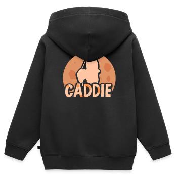 Caddie Profession Golfeur Golfeur Golf - Sweat Premium à capuche zippé enfant bio - noir - Dos - AI Model Kid Male (0cm)