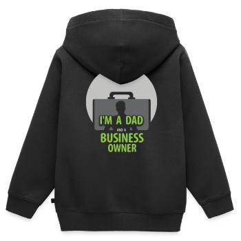Ich Bin Ein Vater Und Ein Geschäftsinhaber CEO - Kinder Premium Organic Zip Hoodie - Schwarz - Hinten - AI Model Kid Male (0cm)