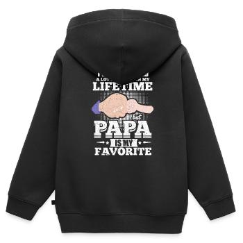 Vater - Kinder Premium Organic Zip Hoodie - Schwarz - Hinten - AI Model Kid Male (0cm)