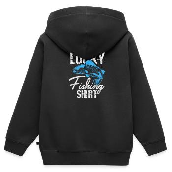 Angler - Kinder Premium Organic Zip Hoodie - Schwarz - Hinten - AI Model Kid Male (0cm)