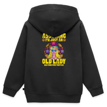 Hippie - Sweat Premium à capuche zippé enfant bio - noir - Dos - AI Model Kid Male (0cm)