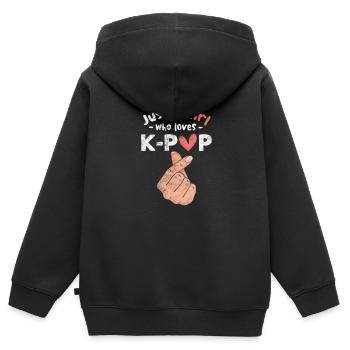 K-Pop Koreanisch Musik Pop Korea Kpop Geschenk - Kinder Premium Organic Zip Hoodie - Schwarz - Hinten - AI Model Kid Male (0cm)