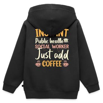 Instant Public Health Social Worker - Kids Premium Organic Zip-up Hoodie - black - Back - AI Model Kid Male (0cm)