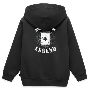 Doppelkopf Legend Kartenspiel Hobby Punkte - Kinder Premium Organic Zip Hoodie - Schwarz - Hinten - AI Model Kid Male (0cm)