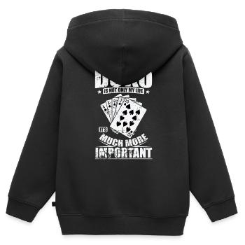 Doko is not only my Life It's much more Important - Kinder Premium Organic Zip Hoodie - Schwarz - Hinten - AI Model Kid Male (0cm)