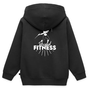 Workout with drumsticks - Pound Fitness - Kids Premium Organic Zip-up Hoodie - black - Back - AI Model Kid Male (0cm)