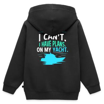 Malheureusement, je ne peux pas avoir de plans pour mon yacht - Sweat Premium à capuche zippé enfant bio - noir - Dos - AI Model Kid Male (0cm)