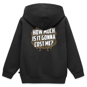 Wie Viel Wird Es Mich Kosten? Papa Papi Vater - Kinder Premium Organic Zip Hoodie - Schwarz - Hinten - AI Model Kid Male (0cm)
