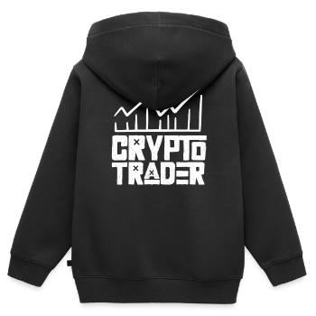 Crypto Traders Trade Crypto Trading Traders - Sweat Premium à capuche zippé enfant bio - noir - Dos - AI Model Kid Male (0cm)