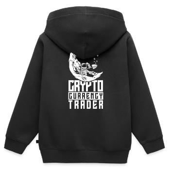 Cryptocurrency Trader Trader Crypto Crypto - Sweat Premium à capuche zippé enfant bio - noir - Dos - AI Model Kid Male (0cm)