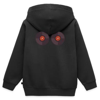Disc Jockey DJ Rave Synthétiseur Cadeau CD Mixer - Sweat Premium à capuche zippé enfant bio - noir - Dos - AI Model Kid Male (0cm)