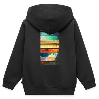 Planètes du système solaire - Sweat Premium à capuche zippé enfant bio - noir - Dos - AI Model Kid Male (0cm)