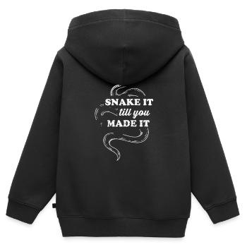 Serpent Cadeau Animal Reptile Cobra Python Boa - Sweat Premium à capuche zippé enfant bio - noir - Dos - AI Model Kid Male (0cm)