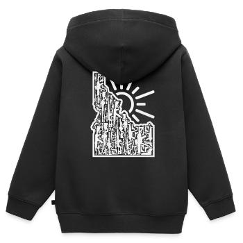 Idaho Berge Weinlese - Kinder Premium Organic Zip Hoodie - Schwarz - Hinten - AI Model Kid Male (0cm)