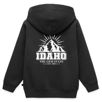 Idaho Berge Weinlese - Kinder Premium Organic Zip Hoodie - Schwarz - Hinten - AI Model Kid Male (0cm)