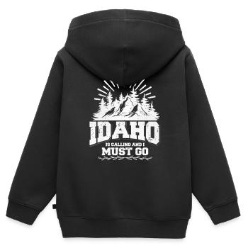 Idaho Berge Weinlese - Kinder Premium Organic Zip Hoodie - Schwarz - Hinten - AI Model Kid Male (0cm)
