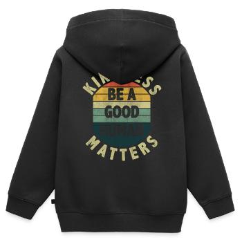 Motivate Inspire Encouragement Positivité Slogan - Sweat Premium à capuche zippé enfant bio - noir - Dos - AI Model Kid Male (0cm)