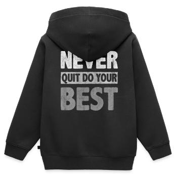 Motivate Inspire Encouragement Positivité Slogan - Sweat Premium à capuche zippé enfant bio - noir - Dos - AI Model Kid Male (0cm)