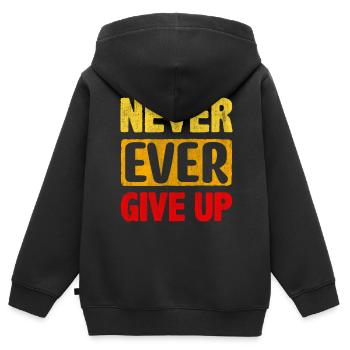 Motivate Inspire Encouragement Positivité Slogan - Sweat Premium à capuche zippé enfant bio - noir - Dos - AI Model Kid Male (0cm)