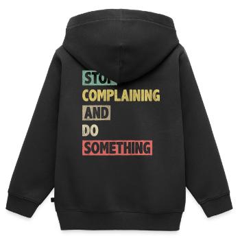 Motivate Inspire Encouragement Positivité Slogan - Sweat Premium à capuche zippé enfant bio - noir - Dos - AI Model Kid Male (0cm)