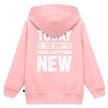 Motivate Inspire Encouragement Positivité Slogan - Sweat Premium à capuche zippé enfant bio - rose - Dos - AI Model Kid Female (0cm)