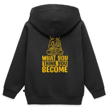 Motivate Inspire Encouragement Positivité Slogan - Sweat Premium à capuche zippé enfant bio - noir - Dos - AI Model Kid Male (0cm)
