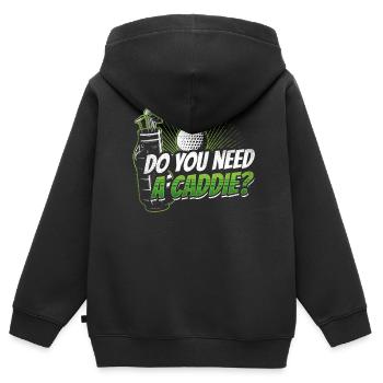 Do you need a caddie? Golfing Caddie Golf - Kids Premium Organic Zip-up Hoodie - black - Back - AI Model Kid Male (0cm)