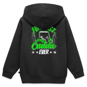 The Funniest Caddie Ever Golf Golfing - Kids Premium Organic Zip-up Hoodie - black - Back - AI Model Kid Male (0cm)