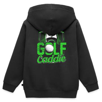 Golf Caddie Profession Golfing Golfer - Kids Premium Organic Zip-up Hoodie - black - Back - AI Model Kid Male (0cm)