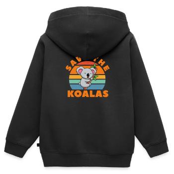 Koala Koala Bear Australie Bear Gift - Sweat Premium à capuche zippé enfant bio - noir - Dos - AI Model Kid Male (0cm)