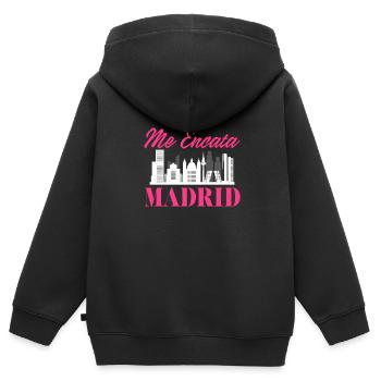 Madrid - Kinder Premium Organic Zip Hoodie - Schwarz - Hinten - AI Model Kid Male (0cm)