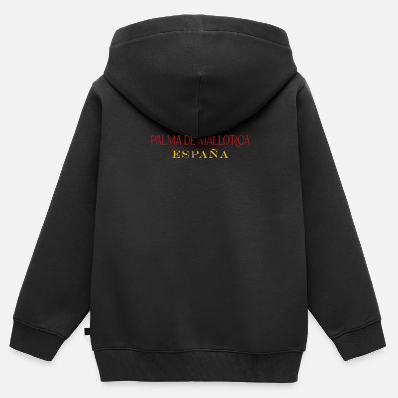 Espagne Espagnol Majorque Cadeau de Vacances Espagnol - Sweat Premium à capuche zippé enfant bio - noir