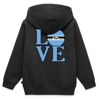 Botswana - Kinder Premium Organic Zip Hoodie - Schwarz - Hinten - AI Model Kid Male (0cm)